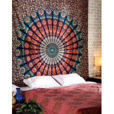 Indian Peacock Mandala Tapestry Wall Hanging Hippie Bohemian Queen Throw Decor   292370271799